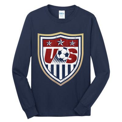 America Soccer Lovers Jersey USA Flag Support Football Team Tall Long Sleeve T-Shirt