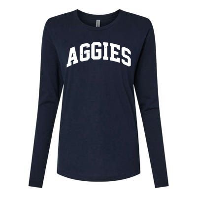 Aggies Sports Logo Womens Cotton Relaxed Long Sleeve T-Shirt