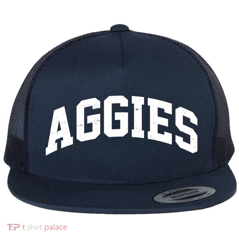 Aggies Sports Logo Flat Bill Trucker Hat