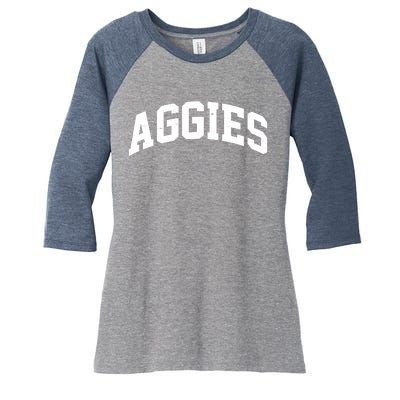 Aggies Sports Logo Women's Tri-Blend 3/4-Sleeve Raglan Shirt