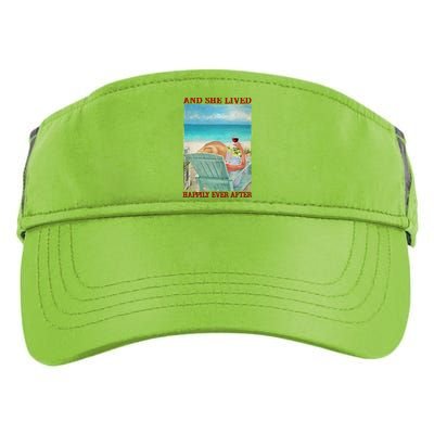 And She Lived Happily After Ever Summer Vibes Beach Vacay Funny Gift Adult Drive Performance Visor