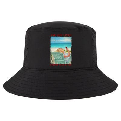 And She Lived Happily After Ever Summer Vibes Beach Vacay Funny Gift Cool Comfort Performance Bucket Hat