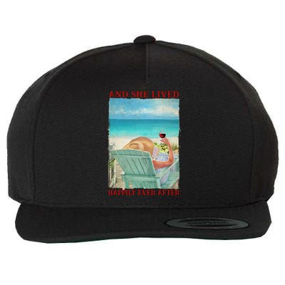 And She Lived Happily After Ever Summer Vibes Beach Vacay Funny Gift Wool Snapback Cap