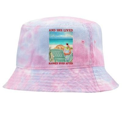 And She Lived Happily After Ever Summer Vibes Beach Vacay Funny Gift Tie-Dyed Bucket Hat