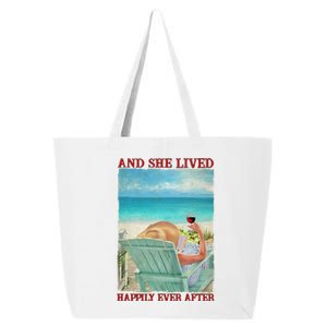 And She Lived Happily After Ever Summer Vibes Beach Vacay Funny Gift 25L Jumbo Tote