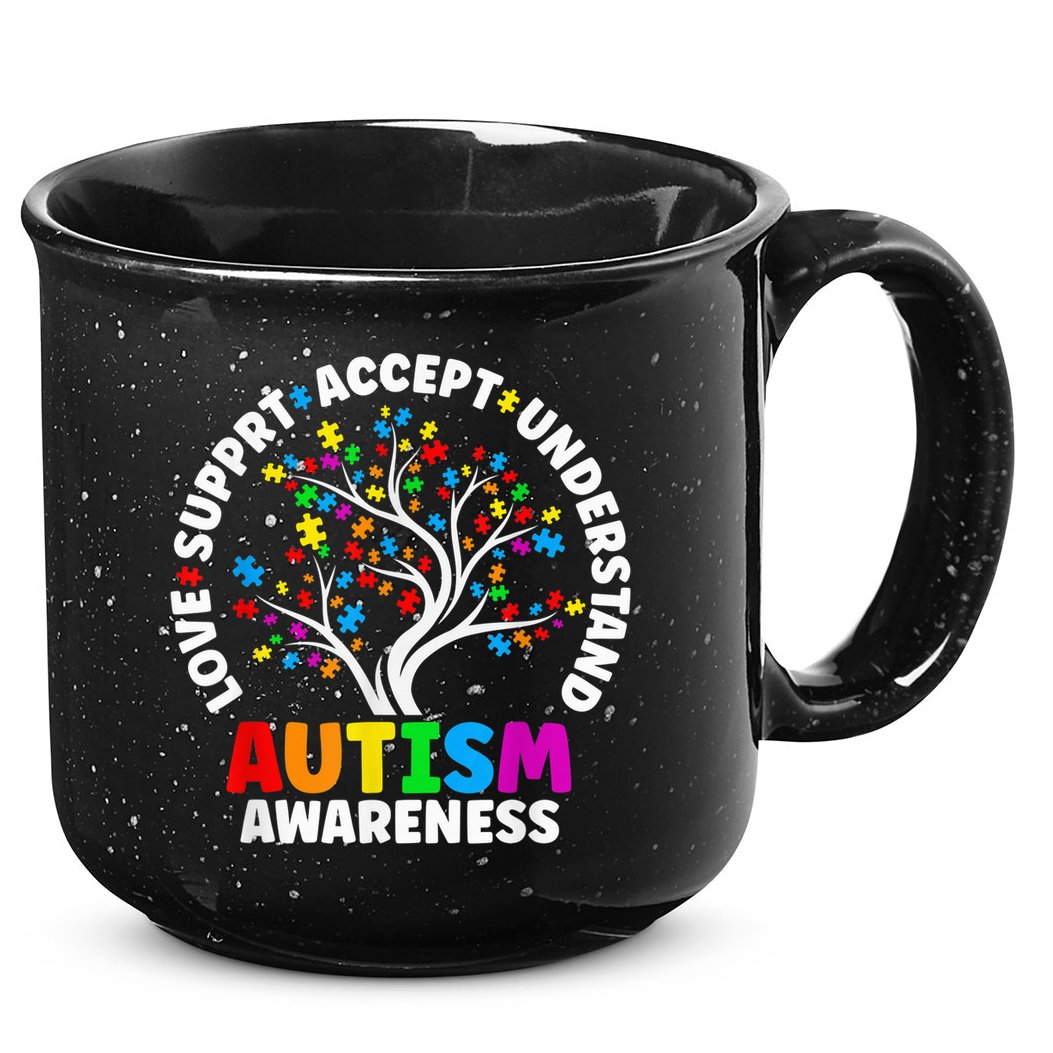 Autism Shirt Love Accept Support Autistic Autism Awareness 15oz Campfire Ceramic Mug