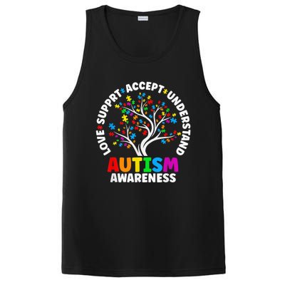 Autism Shirt Love Accept Support Autistic Autism Awareness PosiCharge Competitor Tank