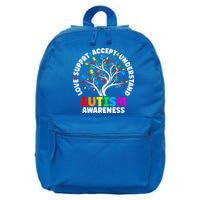 Autism Shirt Love Accept Support Autistic Autism Awareness 16 in Basic Backpack