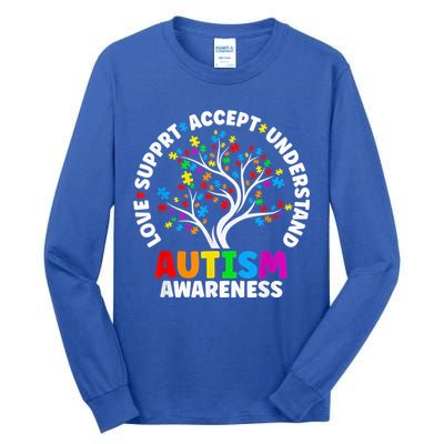 Autism Shirt Love Accept Support Autistic Autism Awareness Tall Long Sleeve T-Shirt