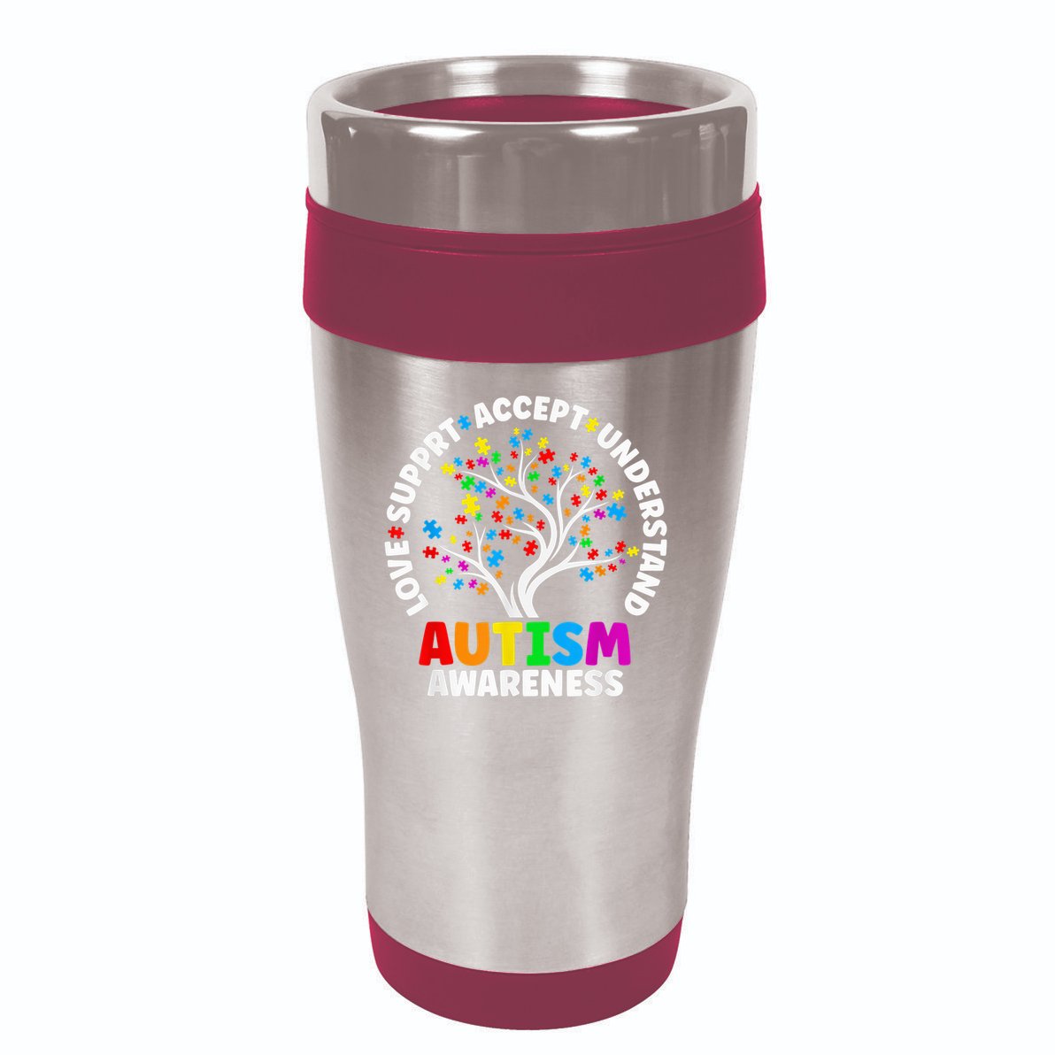 Autism Shirt Love Accept Support Autistic Autism Awareness 16oz Travel Tumbler