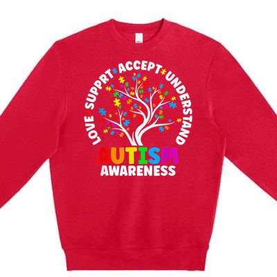 Autism Shirt Love Accept Support Autistic Autism Awareness Premium Crewneck Sweatshirt