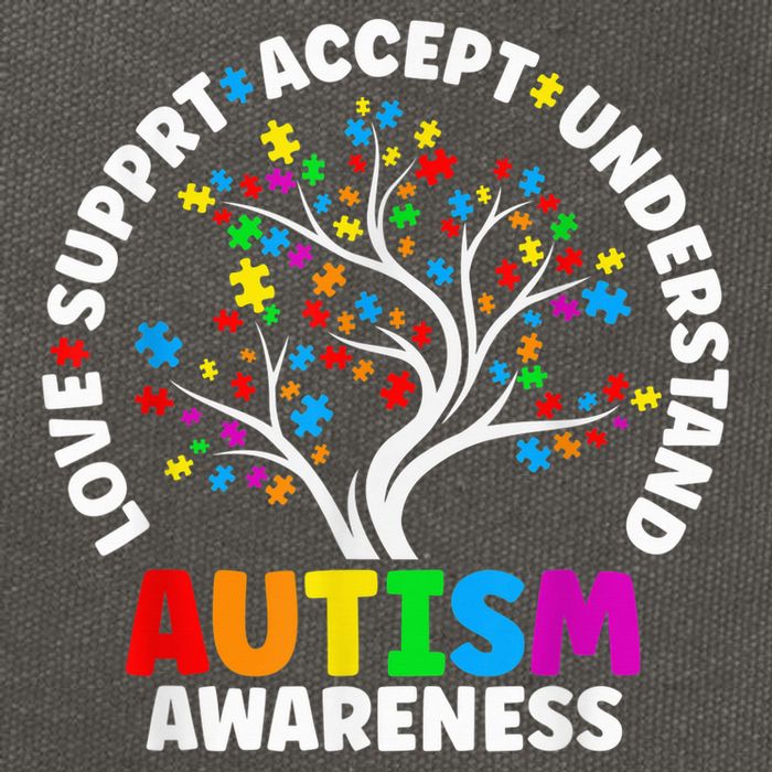 Autism Shirt Love Accept Support Autistic Autism Awareness Cotton Canvas Backpack
