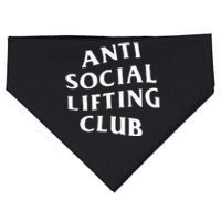 Anti Social Lifting Club Front USA-Made Doggie Bandana