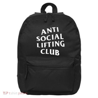 Anti Social Lifting Club Front 16 in Basic Backpack
