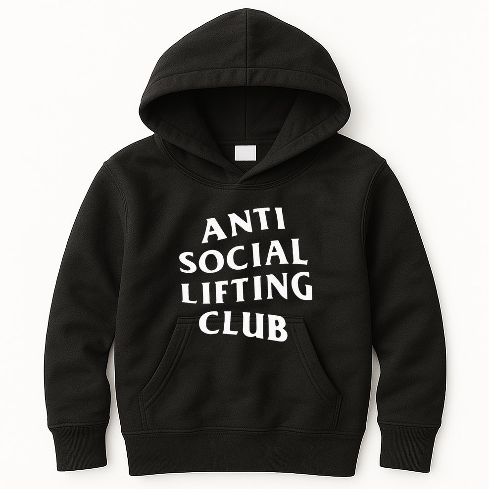 Anti Social Lifting Club Front Kids Hoodie