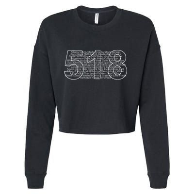 Albany Schenectady Lake Placid Upstate Ny Area Code 518 Cropped Pullover Crew