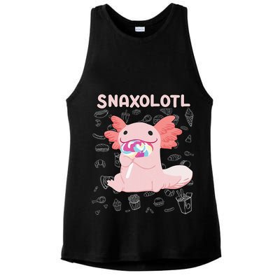 Axolotl Sweets Lollipop Snaxolotl Kawaii Axolotl Ladies PosiCharge Tri-Blend Wicking Tank