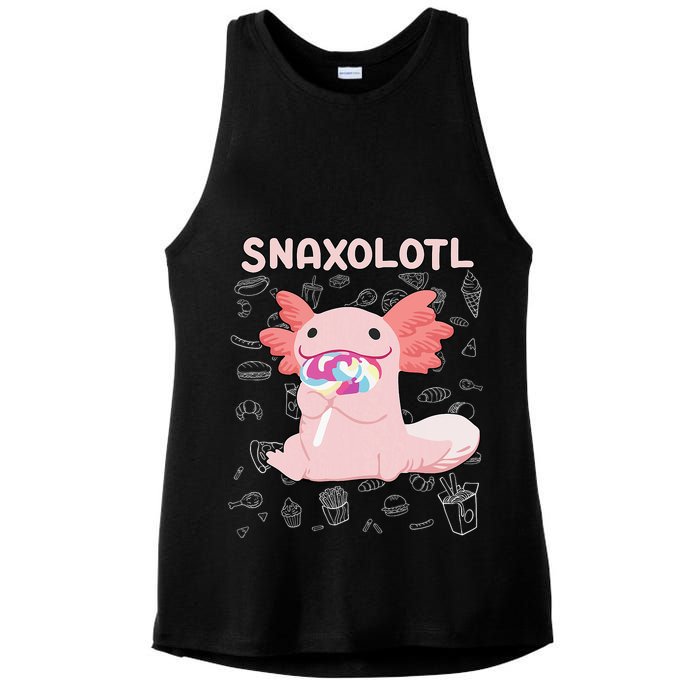 Axolotl Sweets Lollipop Snaxolotl Kawaii Axolotl Ladies PosiCharge Tri-Blend Wicking Tank