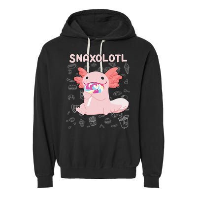 Axolotl Sweets Lollipop Snaxolotl Kawaii Axolotl Garment-Dyed Fleece Hoodie