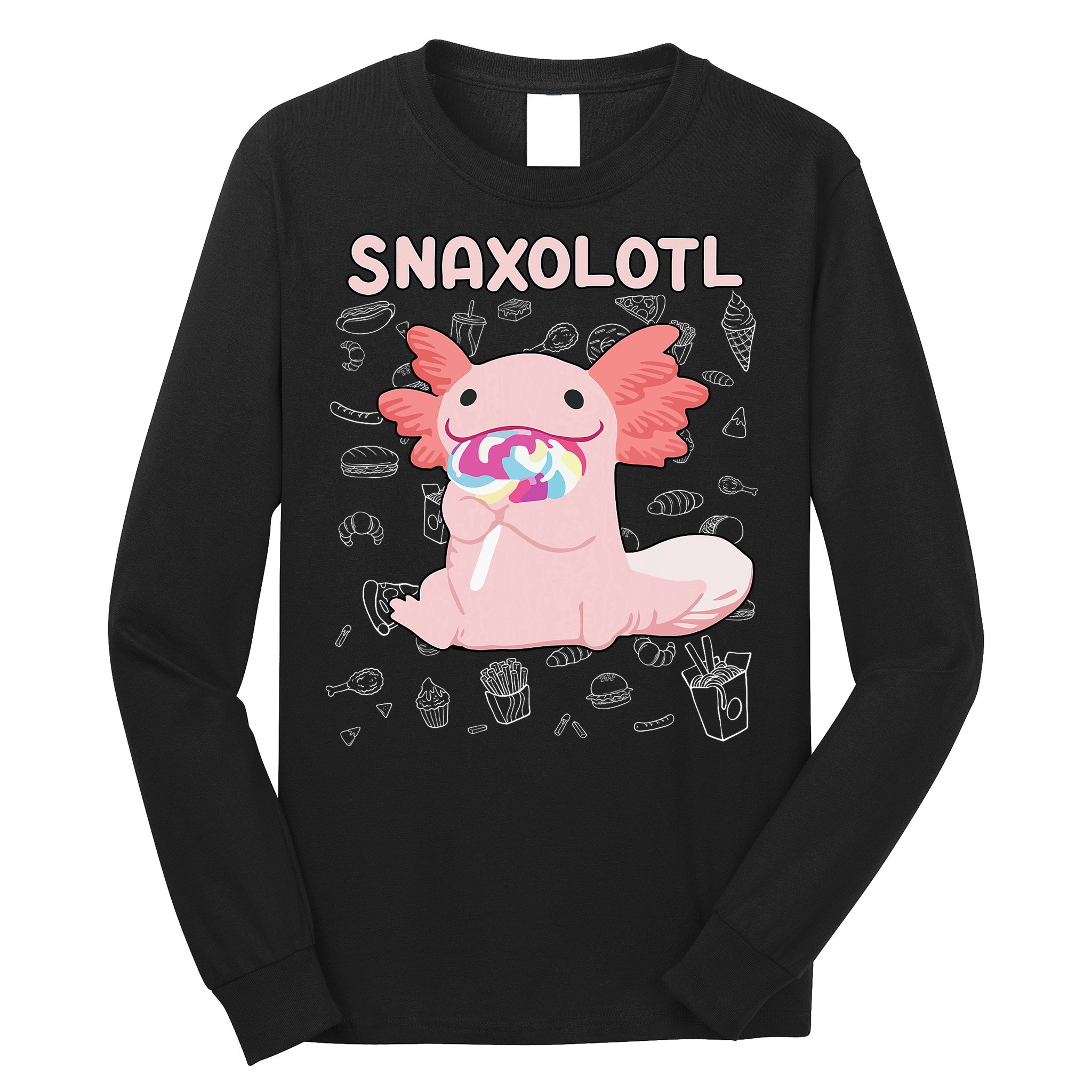 Axolotl Sweets Lollipop Snaxolotl Kawaii Axolotl Long Sleeve Shirt
