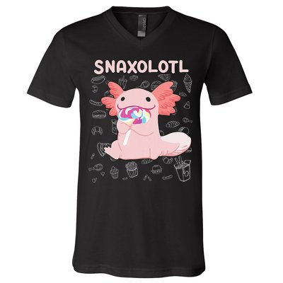 Axolotl Sweets Lollipop Snaxolotl Kawaii Axolotl V-Neck T-Shirt