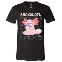 Axolotl Sweets Lollipop Snaxolotl Kawaii Axolotl V-Neck T-Shirt