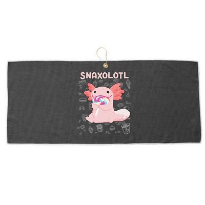 Axolotl Sweets Lollipop Snaxolotl Kawaii Axolotl Large Microfiber Waffle Golf Towel