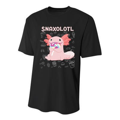 Axolotl Sweets Lollipop Snaxolotl Kawaii Axolotl Youth Performance Sprint T-Shirt