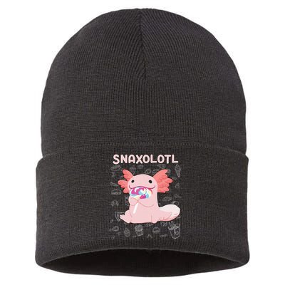 Axolotl Sweets Lollipop Snaxolotl Kawaii Axolotl Sustainable Knit Beanie