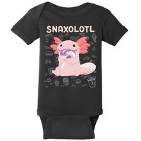 Axolotl Sweets Lollipop Snaxolotl Kawaii Axolotl Baby Bodysuit