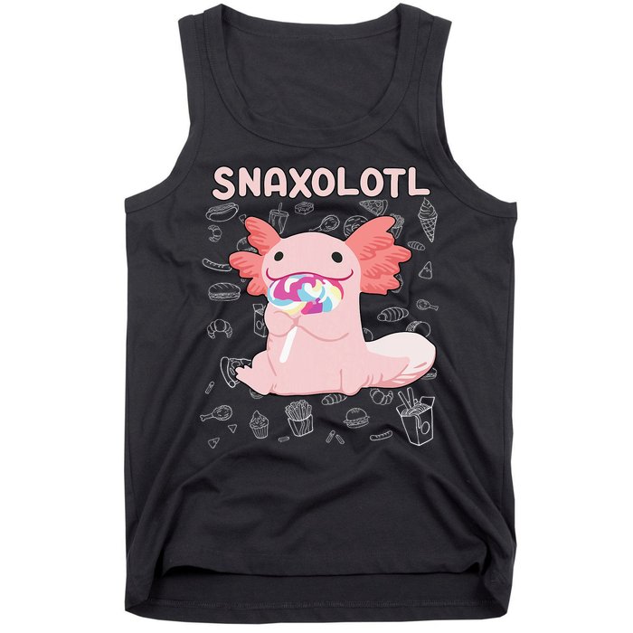 Axolotl Sweets Lollipop Snaxolotl Kawaii Axolotl Tank Top
