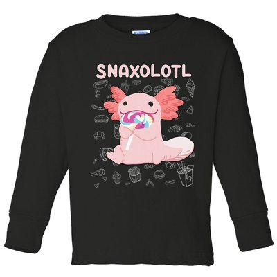 Axolotl Sweets Lollipop Snaxolotl Kawaii Axolotl Toddler Long Sleeve Shirt