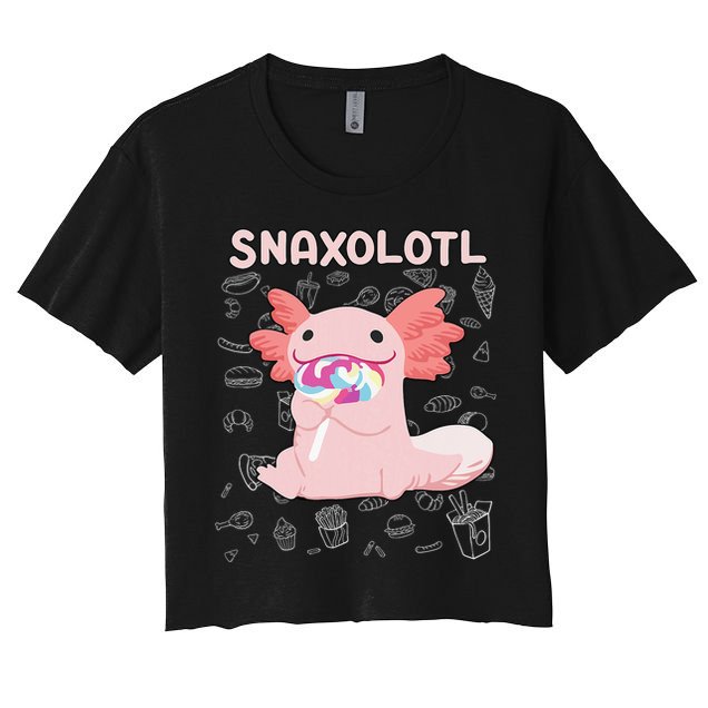 Axolotl Sweets Lollipop Snaxolotl Kawaii Axolotl Crop Top