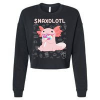 Axolotl Sweets Lollipop Snaxolotl Kawaii Axolotl Cropped Pullover Crew
