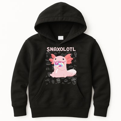 Axolotl Sweets Lollipop Snaxolotl Kawaii Axolotl Kids Hoodie