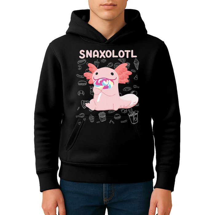 Axolotl Sweets Lollipop Snaxolotl Kawaii Axolotl Kids Hoodie
