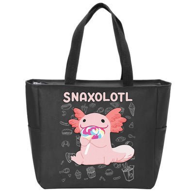 Axolotl Sweets Lollipop Snaxolotl Kawaii Axolotl Zip Tote Bag