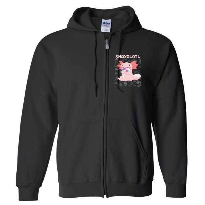 Axolotl Sweets Lollipop Snaxolotl Kawaii Axolotl Full Zip Hoodie