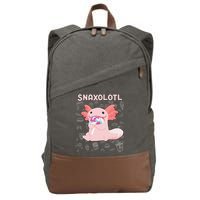 Axolotl Sweets Lollipop Snaxolotl Kawaii Axolotl Cotton Canvas Backpack