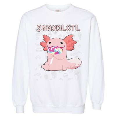 Axolotl Sweets Lollipop Snaxolotl Kawaii Axolotl Garment-Dyed Sweatshirt