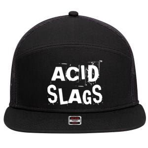 ACID SLAGS Logo 7 Panel Mesh Trucker Snapback Hat