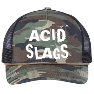 ACID SLAGS Logo Retro Rope Trucker Hat Cap