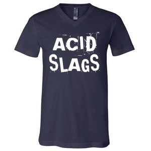 ACID SLAGS Logo V-Neck T-Shirt