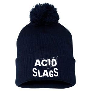 ACID SLAGS Logo Pom Pom 12in Knit Beanie