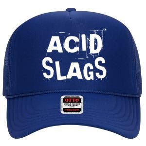 ACID SLAGS Logo High Crown Mesh Back Trucker Hat