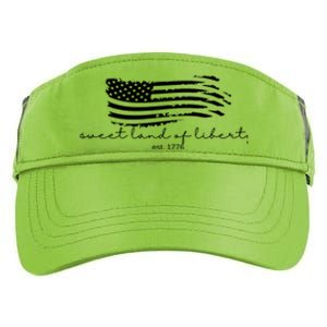 America Sweet Land Of Liberty Est 1776 Patriotic Gift Adult Drive Performance Visor