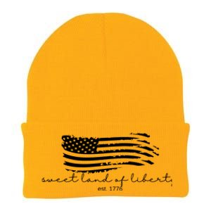 America Sweet Land Of Liberty Est 1776 Patriotic Gift Knit Cap Winter Beanie