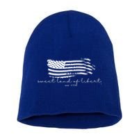 America Sweet Land Of Liberty Est 1776 Patriotic Gift Short Acrylic Beanie