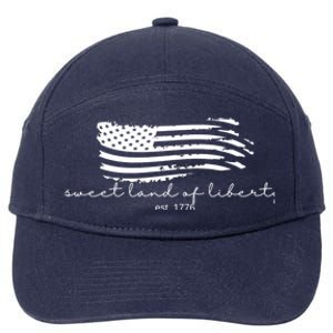 America Sweet Land Of Liberty Est 1776 Patriotic Gift 7-Panel Snapback Hat