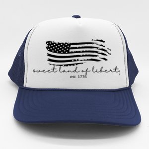 America Sweet Land Of Liberty Est 1776 Patriotic Gift Trucker Hat